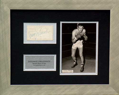 Unbranded Ingemar Johansson signed and framed photo presentation