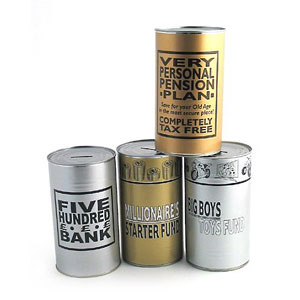 A set of Four Giant Cash Cans, each can take more that 