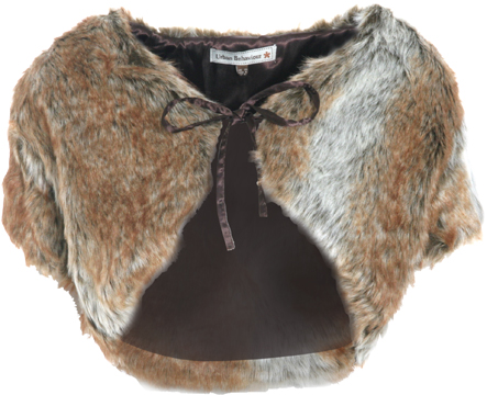 IsabelleFaix fur short sleeved tie front jacket