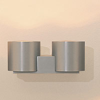 Izon Contemporary Twin Wall Light Brushed Aluminium Finish