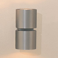 Izon Contemporary Vertical Twin Wall Light Brushed Aluminium Finish