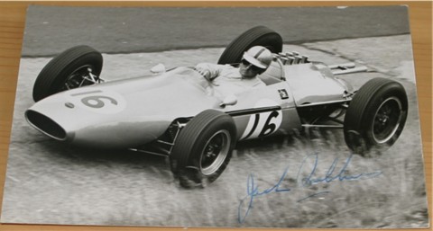 JACK BRABHAM HAND SIGNED 6 x 4 INCH PHOTOGRAPH