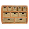 A selection of storage made from natural water hyacinth material and solid pine. Featuring a distinc