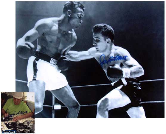 Unbranded Jake LaMotta vs. Sugar Ray Robinson signed photo