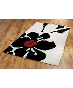 Jardin Black Wool Rug - 180 x 120cm