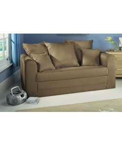 Foam fold out sofabed with scatter back design offering style and comfort in soft 100% polyester