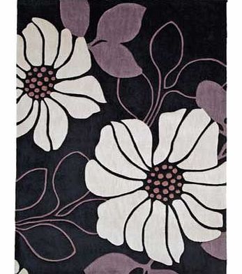 Unbranded Jessica Poppy Acrylic Rug 230x160cm - Black