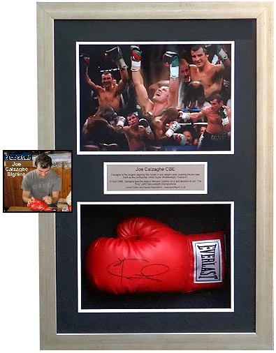 Unbranded Joe Calzaghe signed and framed Glove presentation