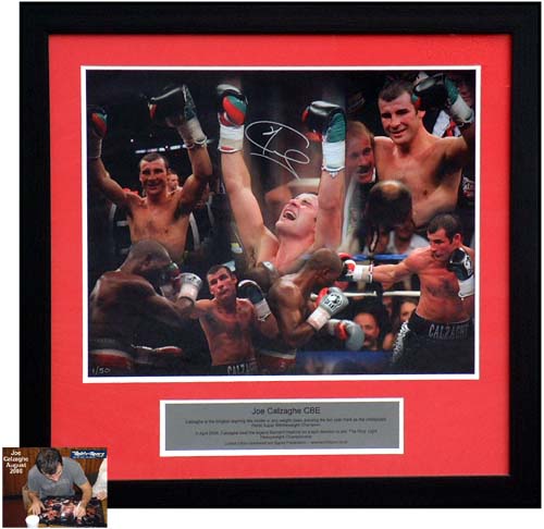 Unbranded Joe Calzaghe signed photo presentation vs. Hopkins