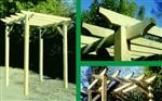 Unbranded Kenilworth Pergola: 6ft x 6ft - Light Green