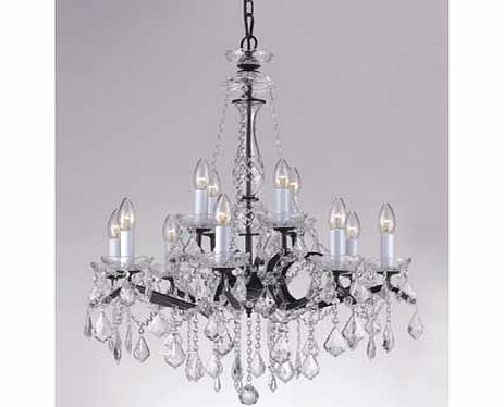 Unbranded Kensington Crystal Iron 12 Light Chandelier -