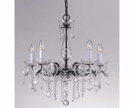 Unbranded Kensington Crystal Iron 5 Light Chandelier - Black