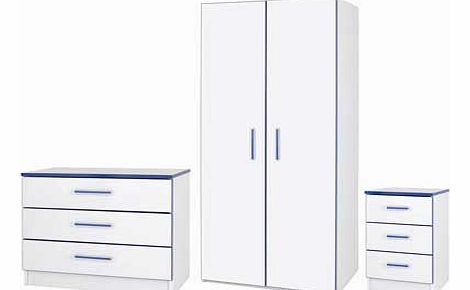 Unbranded Kiddi 3 Piece Bedroom Furniture Set - Blue