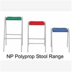 KM Rectangular Polyprop Stool Blue NP26