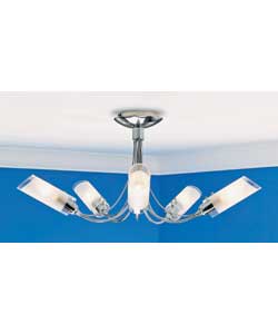 Konda 5 Light Bright Nickel Ceiling Fitting