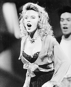 Kylie Minogue black and white photo