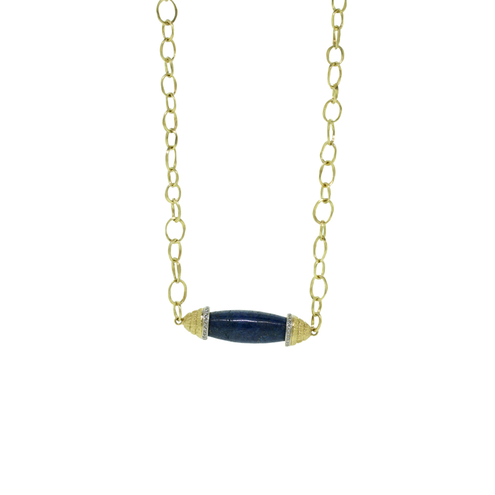 Unbranded Lapis Barrel Necklace