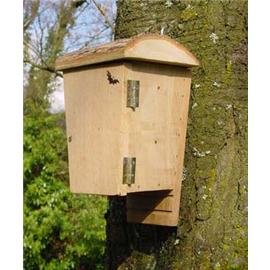 Unbranded Larch Oak and Acacia Bat Box - Double Chamber