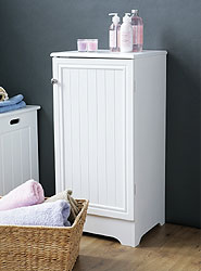 Large Free Standing White Wood Storage Cabinet