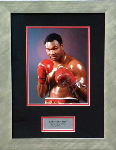 Unbranded Larry Holmes signed and framed photo presentation