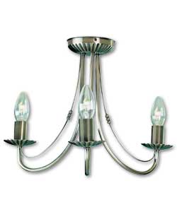 Lason 3 Light Ceiling Fitting - Antique Brass Effect