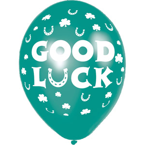 Latex Good Luck Balloons 6 Pack