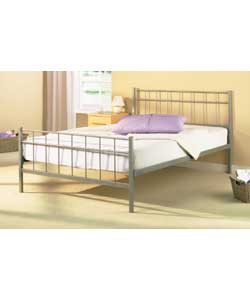 Lattice Double Bedstead with Sprung Mattress