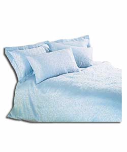 Leaf Jacquard Blue Double Duvet Cover Set