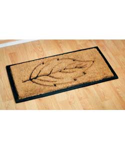 Leaf Rubber Moulded Coir Doormat