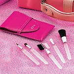 Leather Cosmetic Brush Set