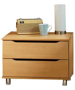 Lorenza Beech 2 Drawer Bedside Chest