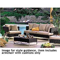 Luxor Armchair Chocolate with Half Panama Cushions Natural