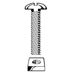 M5 X 20 ROOF BOLTS and NUTS CROSS SLOT. ZINC