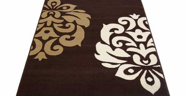 Unbranded Maestro Damask Rug 160x230cm - Chocolate