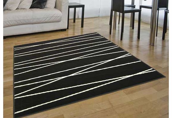 Unbranded Maestro Linear Monochrome Rug - 120 x 170cm