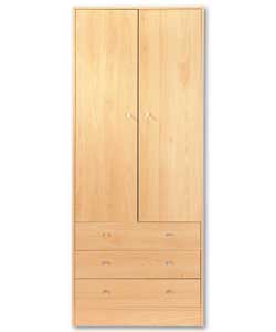 Malibu Beech 2 Door 3 Drawer Wardrobe