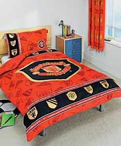 Unbranded Manchester Utd FC Shield Single Duvet Set - Red