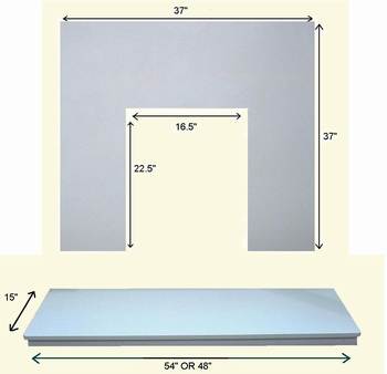 Marfell Marble Backpanel and Hearth Set