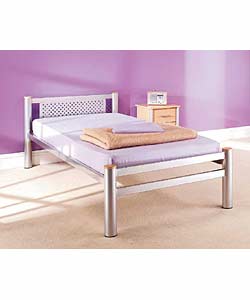 Matrix; Metal Single Bed with Comfort Sprung Mattress