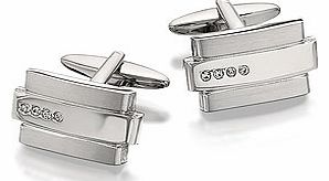 Unbranded Matt And Polished Finish Czech Crystal Cufflinks