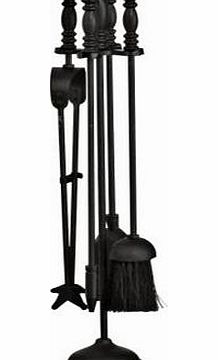 Unbranded Matt Black Steel Fire Companion Set