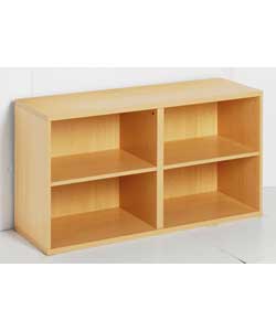 Particle board with beech effect paper.Size (H)64, (W)120, (D)40cm.2 external shelvesWeight 27kg.2 p