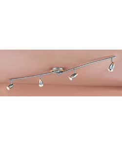 Contemporary matt chrome and beech adjustable bars spotlight.maximum length 132cm.Width