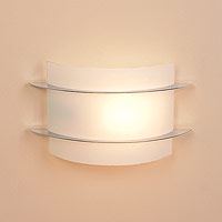 Meda Curved Glass Wall Light Matt Opal Finish