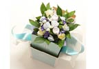 Unbranded Medium Hand Tied Baby Garment Bouquet (Blue)