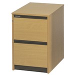 Melamine Faced 2 Drawer Filing Cabinet-Beech