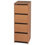 Melamine Faced 4 Drawer Filing Cabinet-Beech