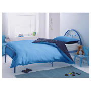 Unbranded Memo Metal Single Bed, Blue With Silentnight