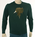 Mens Paul Smith Black with Gold Unicorn Long Sleeve T-Shirt