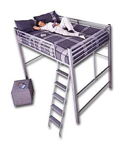 Metal Double High Sleeper with Sprung Mattress